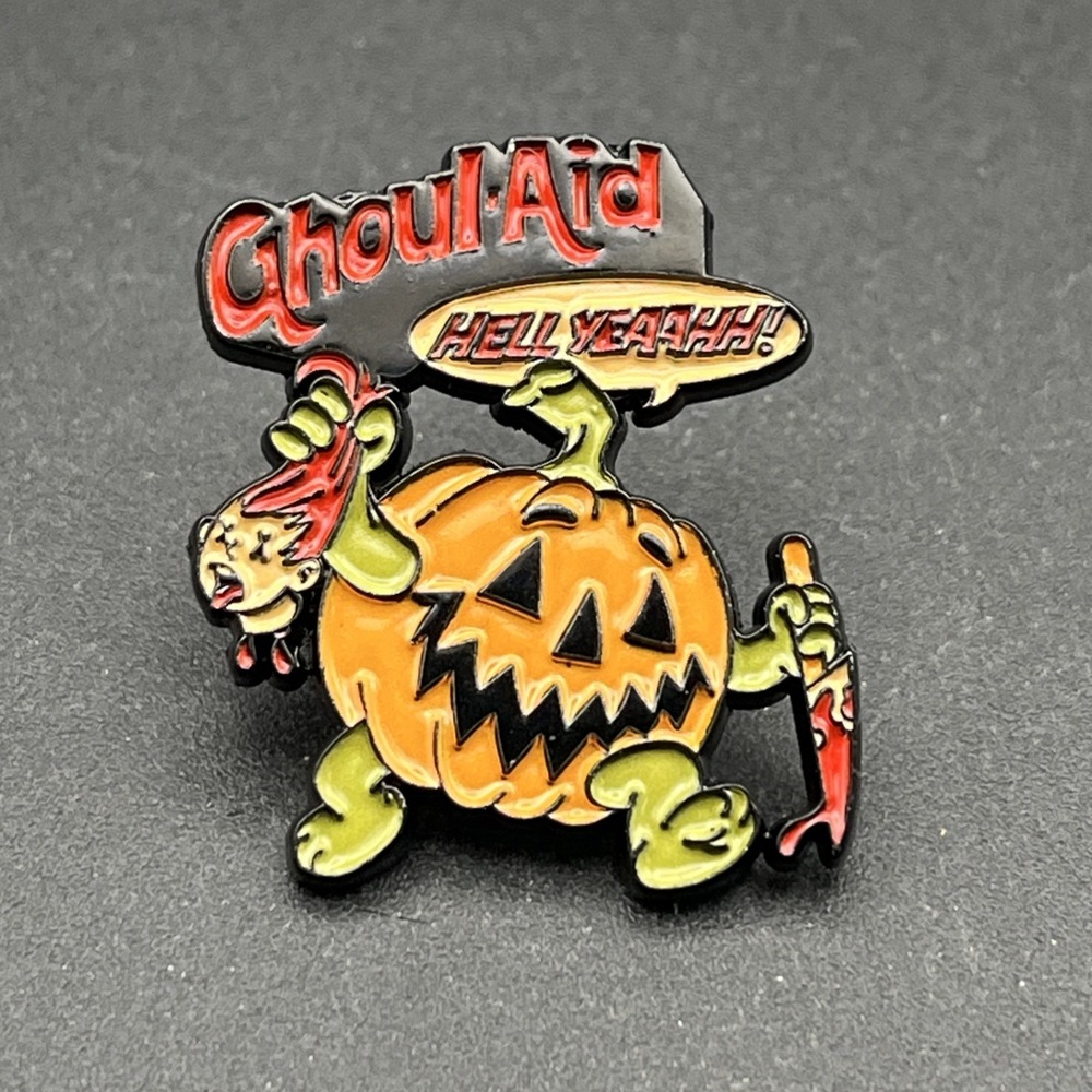 Ghoul Aid Kool Aid Pumpkin Halloween Spooky Lapel Hat Pin